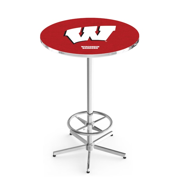 42" Chrome Wisconsin "W" Pub Table
